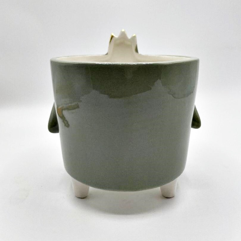 Penguin Hand Painted Footed Planter NEW