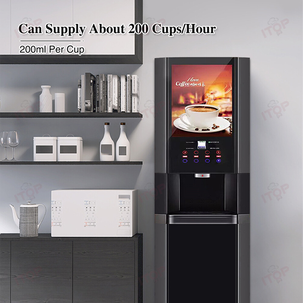 Multi-Function Commercial Coffee Machine Hot Cold Instant Coffee Maker 110V/220V