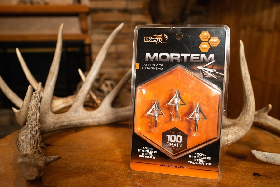 Wasp Mortem Fixed Blade Broadhead 100 Grain - Silver / Pack of 3