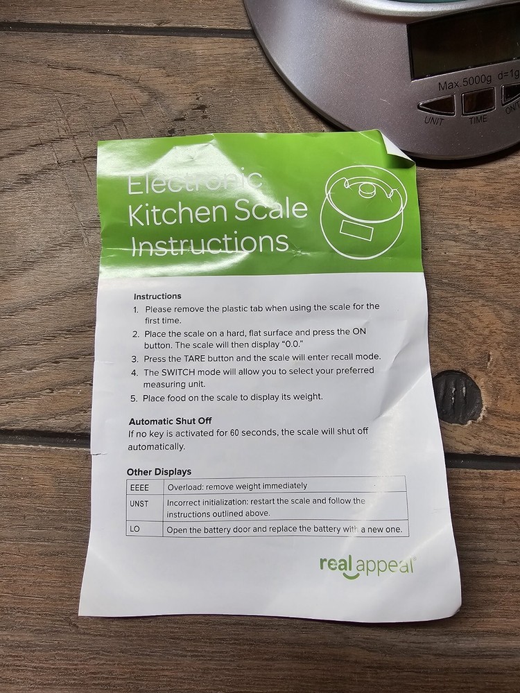 Real Appeal Electronic Food Scale