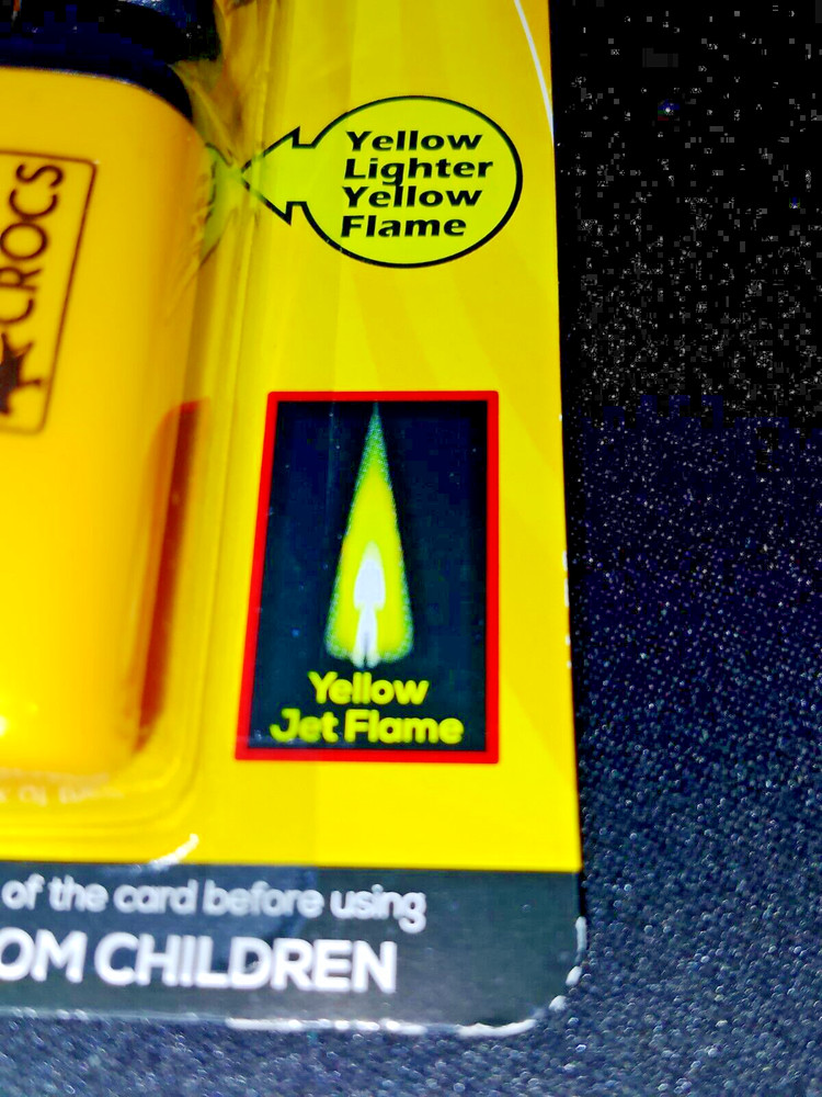 CROCS Color Jet Flame Refillable Yellow Lighter Refillable Wind resistant Butan