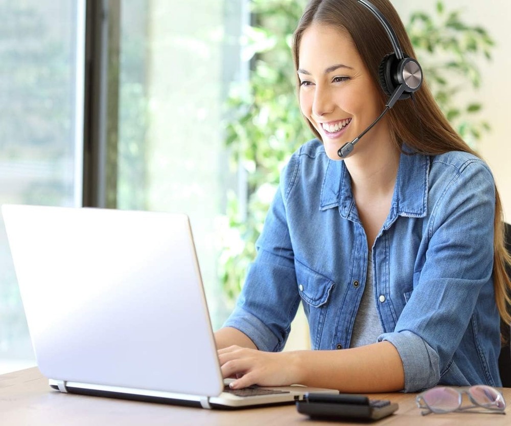 N/X USB Headset with Microphone Noise Cancelling for PC Laptop Mono Computer