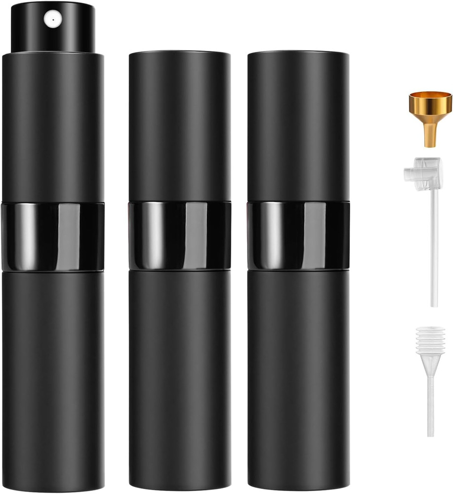 3Pcs 8ml Cologne Travel Bottle, Perfume Atomizer, Refillable black