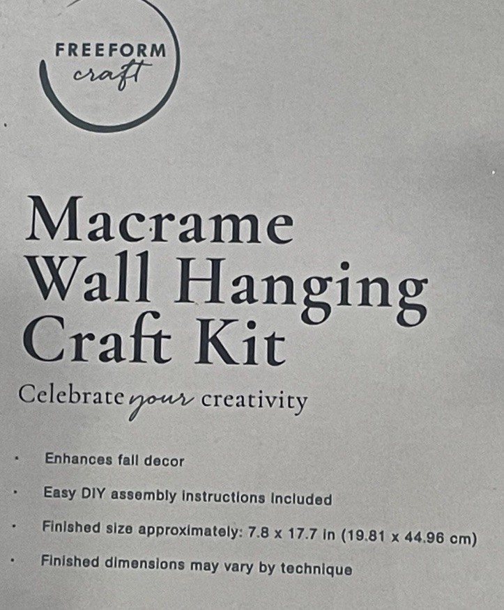 Freeform Craft Macrame Wall Hanging Kit Easy DIY Assembly Instructions