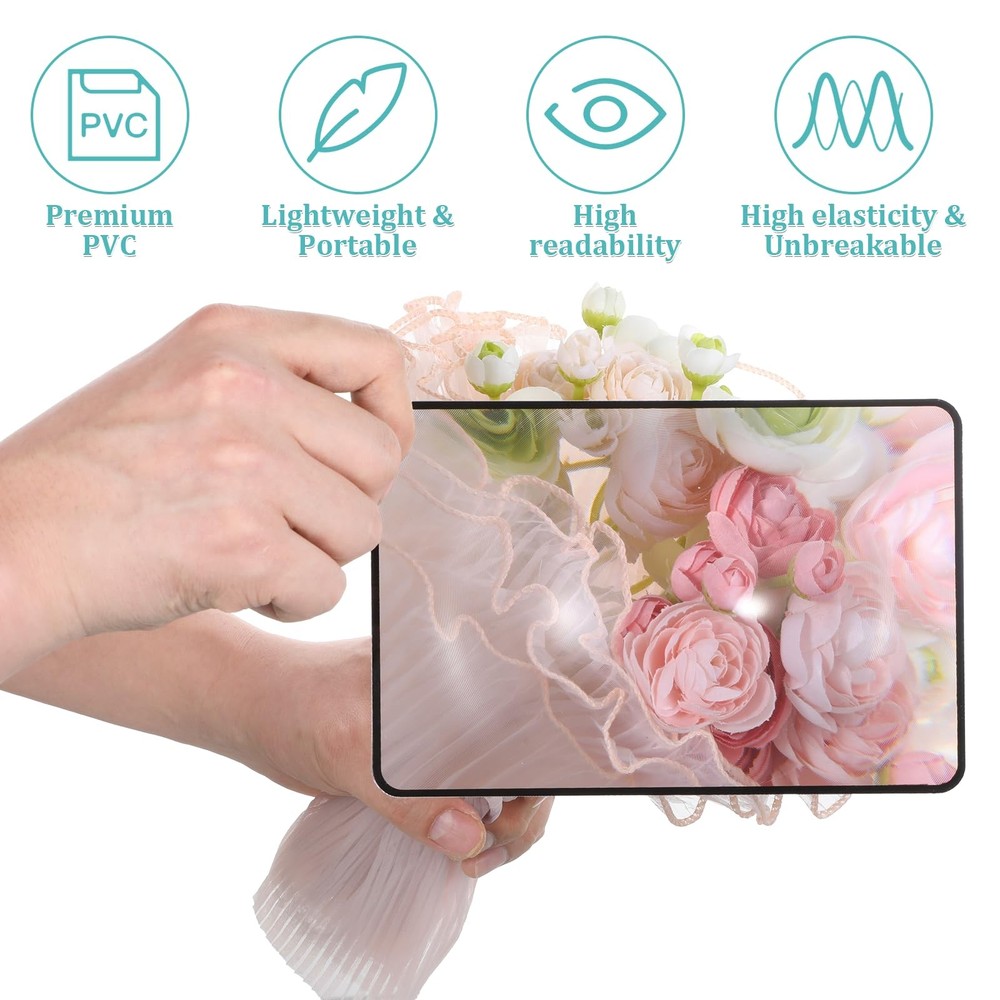 6 PCS Magnifying Sheets 5X 3X, Full Page Magnifier for Reading, Flat Plastic ...