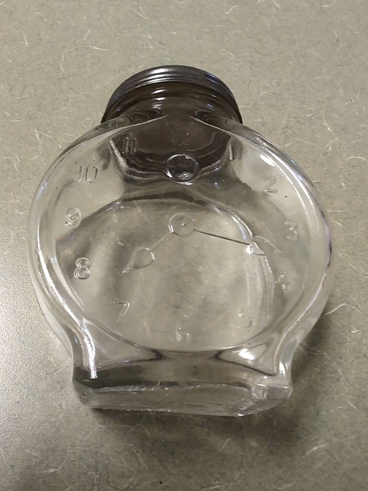 Vintage Clock Face Bottle with Lid