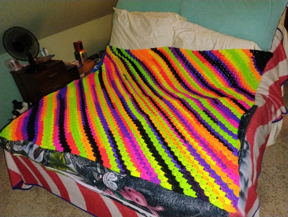 handmade crochet afghan / throw blanket new