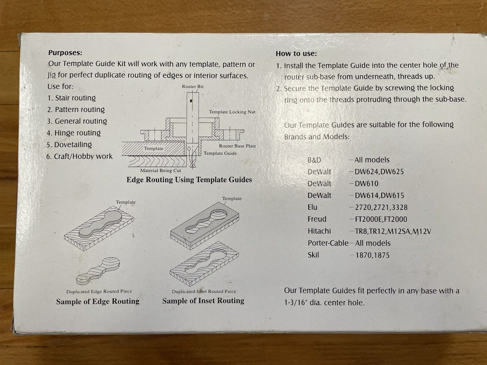 Woodline Arizona, Inc. 10 Piece Solid Brass Template Guide Kit