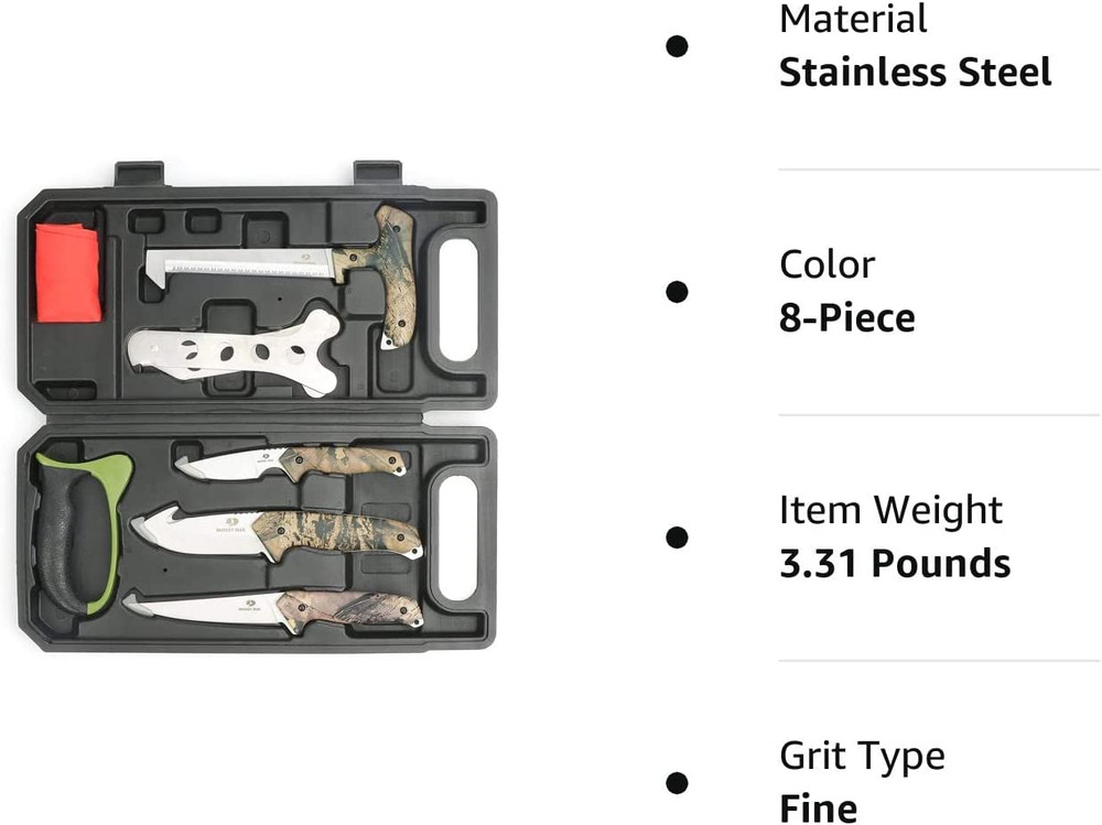 Hunting Field Dressing Kit - Portable Butcher Game Processor Set (8-Piece)