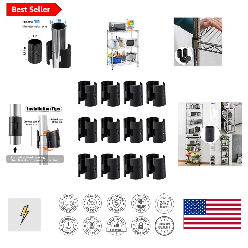 High-Quality 24 Pcs Replacement Clips for Wire Shelving Systems - Easy Install