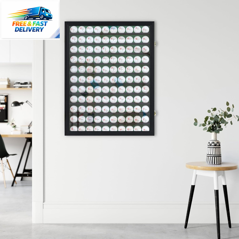 110 Golf Ball Display Case in Black Finish