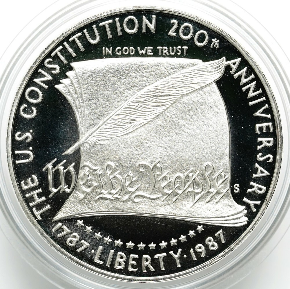 1987 S Constitution Proof Commemorative Silver Dollar w/ Box & COA