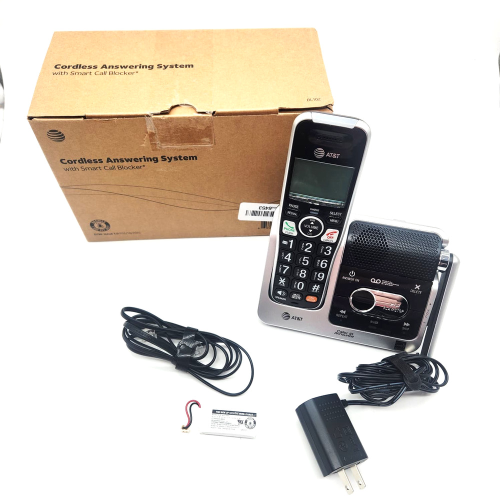 AT&T BL102 DECT 6.0 Cordless Phone Answering Machine Call Blocking Silver