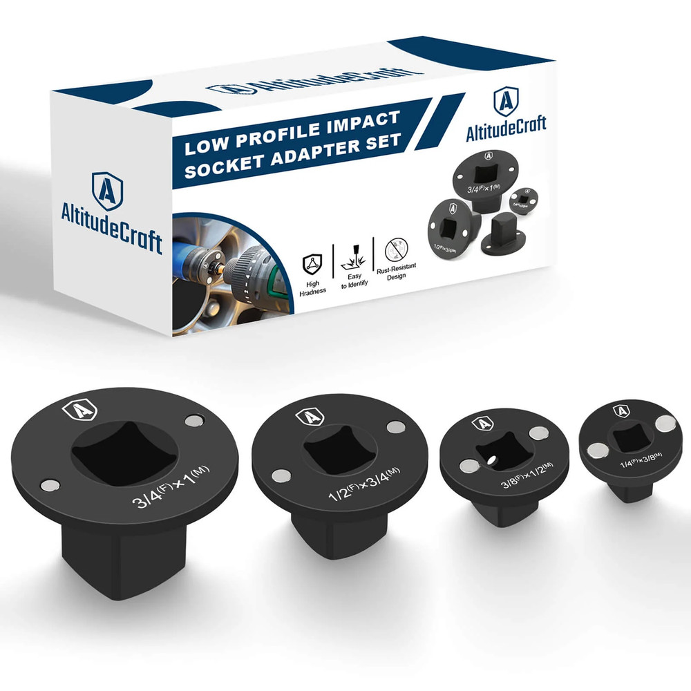 AltitudeCraft AC296 Low Profile Impact Socket Adapter Set Drive Ratchet Small