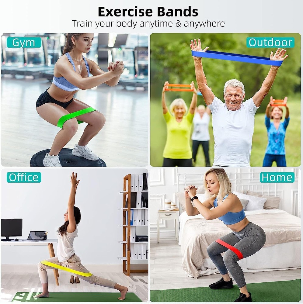 Resistance Bands for Working Out, 5-Pack Elastic Exercise Colorful