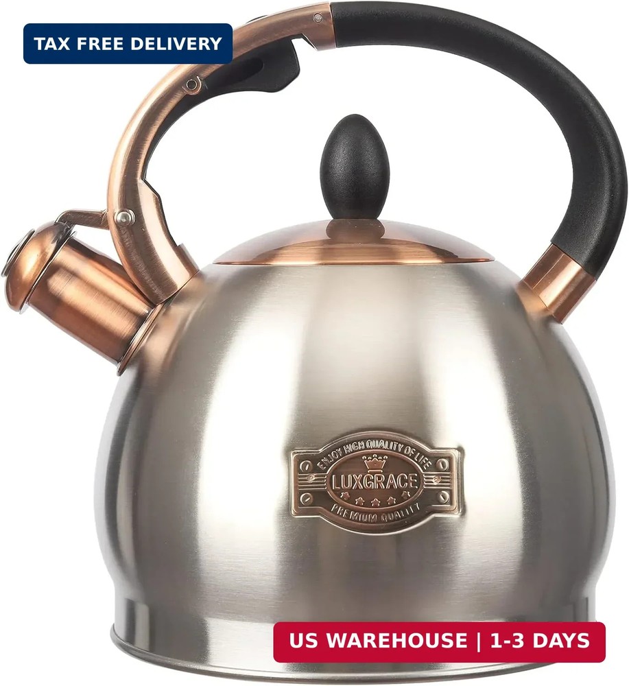 3Quart Whistling Tea Kettle Classic Teapot Stainless Steel Teakettle with Cool G
