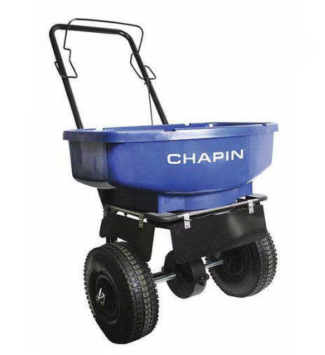 Chapin 80lb Multi-use Broadcast Spreader, U-Shape Handle, 10" Wheels