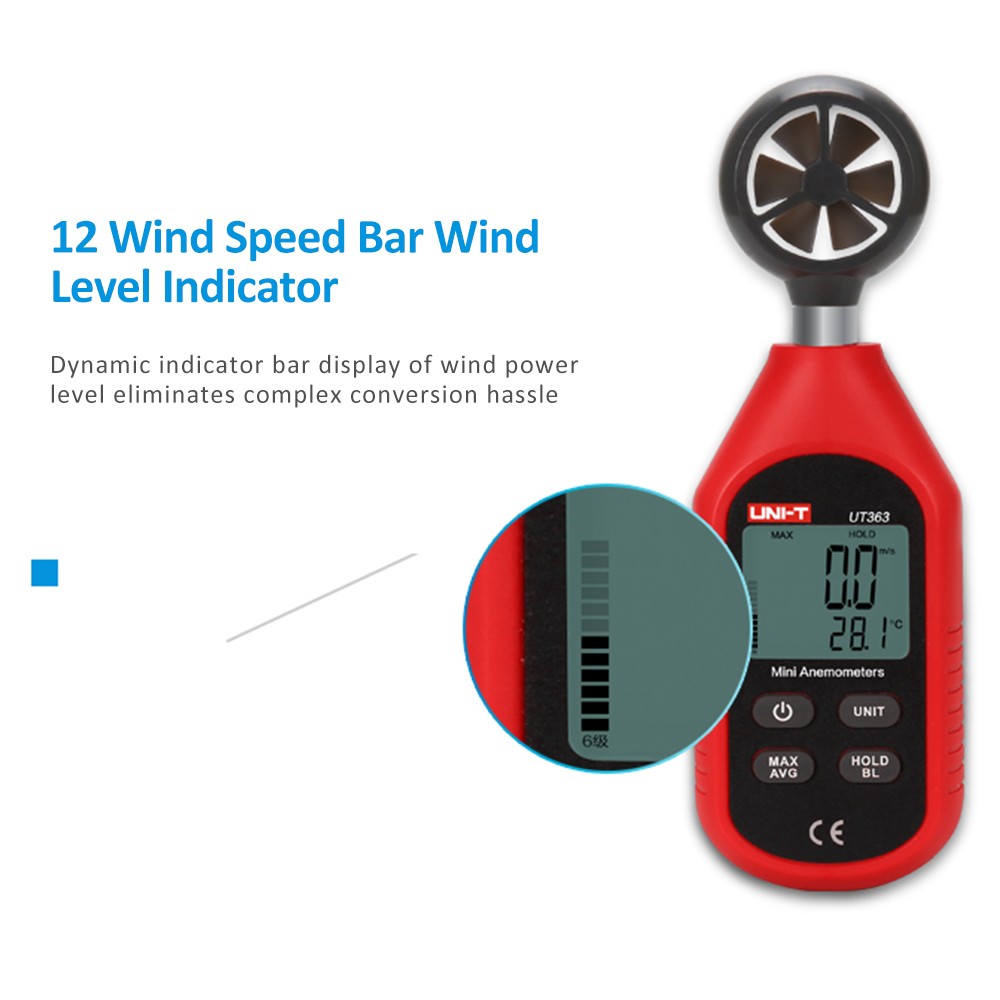 2- UT363 Handheld Mini Digital Anemometer Wind Speed Measurement