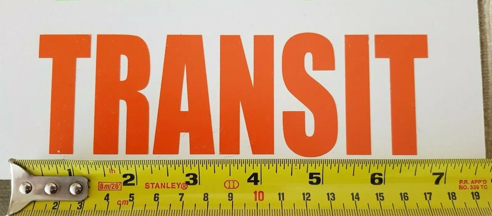 Transit Sticker Vinyl Decal - Orange