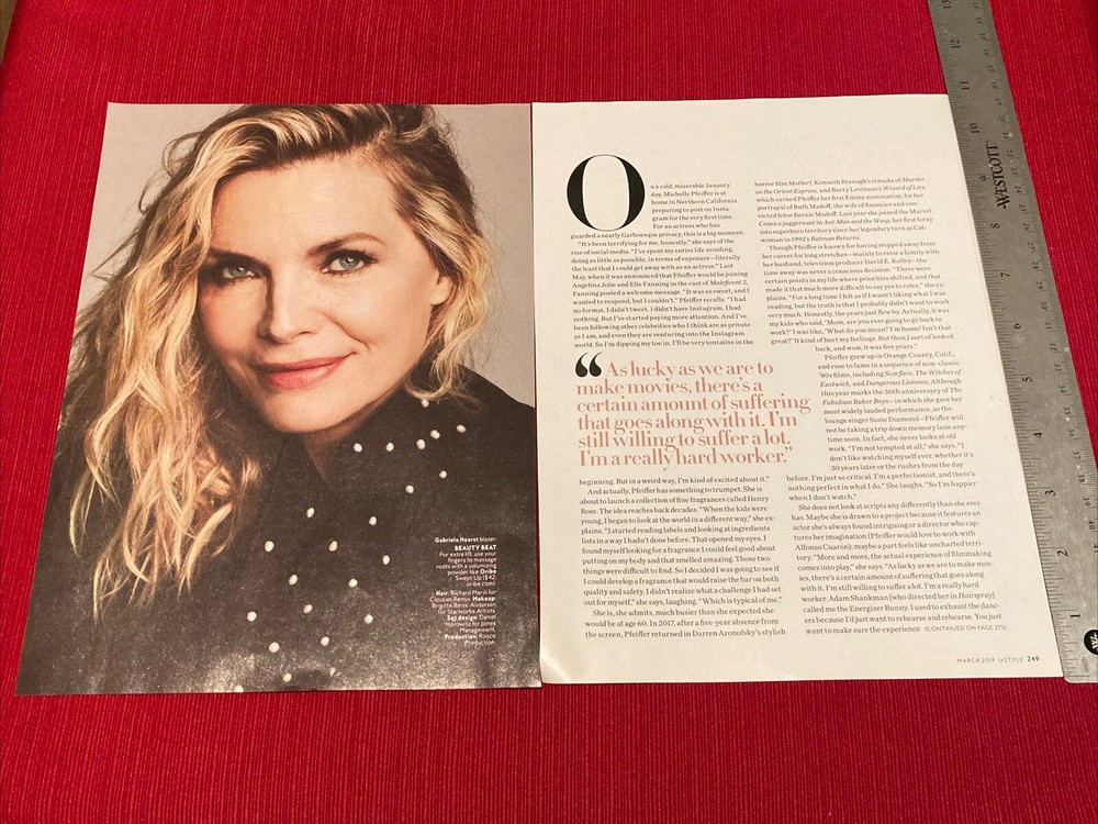 Actress Michelle Pfeiffer 5-page 2019 Print Article