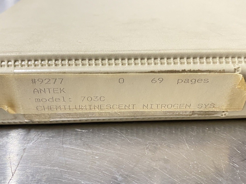 Antek Chemiluminescent Nitrogen System - Users Guide / Instruction Book / Manual