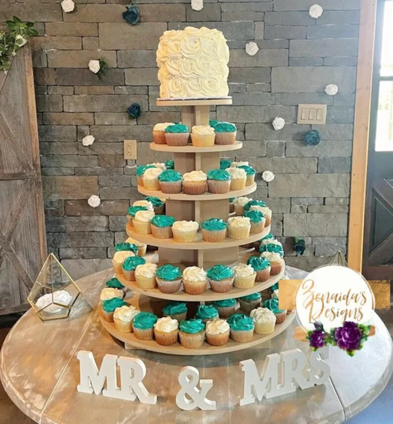 Cupcake Stand 7 Tier MDF Wood Cake Display Dessert Tower