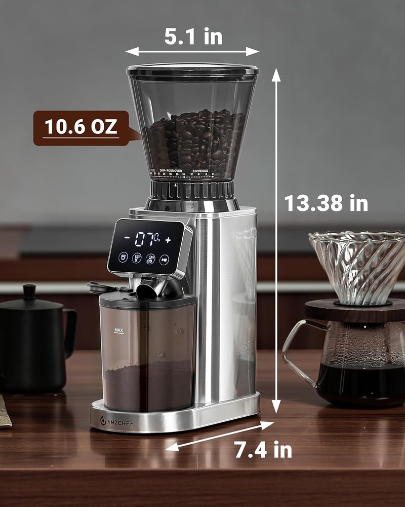 User-Friendly Coffee Grinder with 48 Settings & Funnel Stand for Perfect Brews