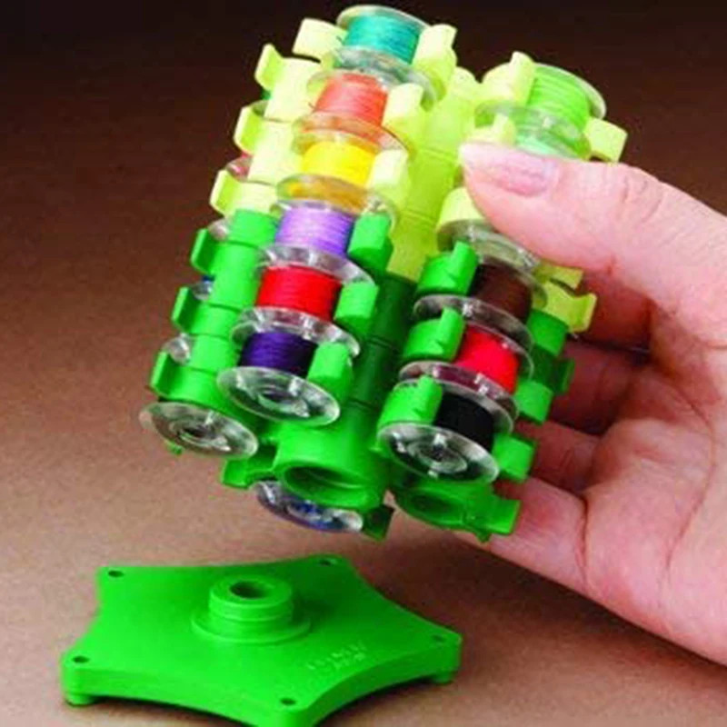 Bobbins Tower Storage Clip Stand for 30 Thread Spool Plastic Holder Clamp Tools