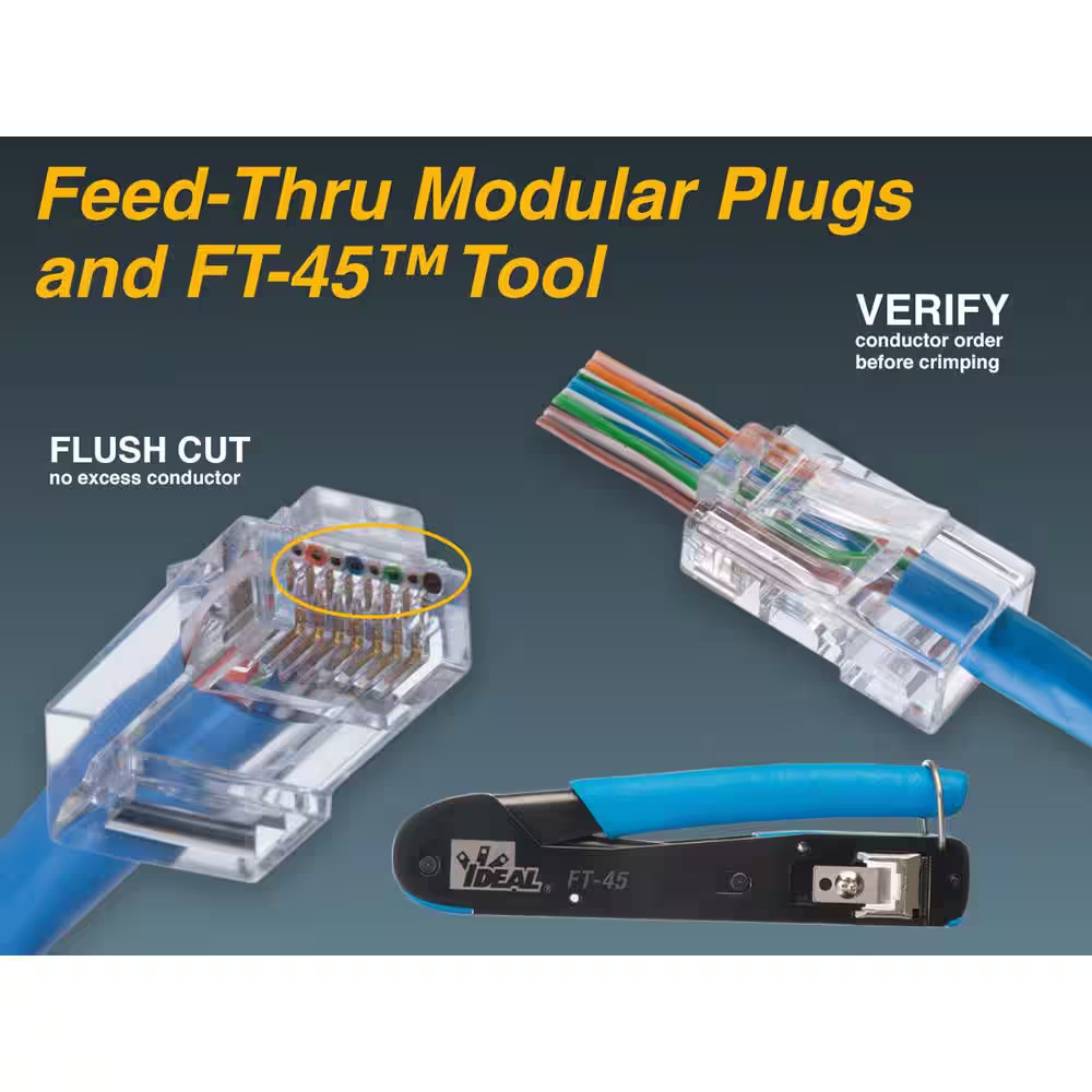 Cat5E Feed-Thru RJ-45 Modular Plug (25-Pack)