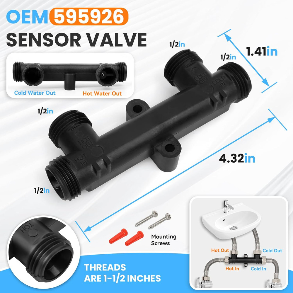 595926 Replacement Sensor Valve for Instant Hot Water Recirculating Pump,For 500
