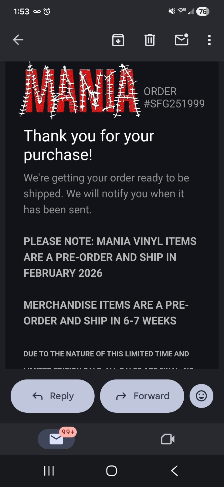 Sofaygo Signed Mania Vinyl Sold Out On Website