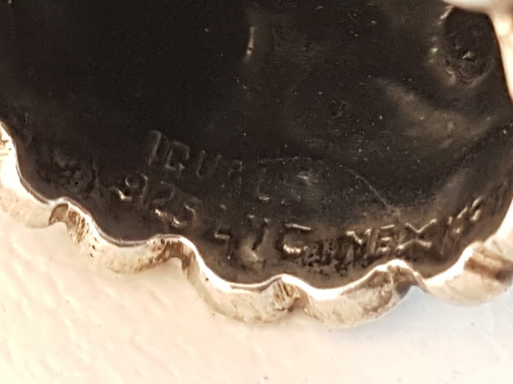 Vintage Mexican sterling silver thimble Icuala flowers