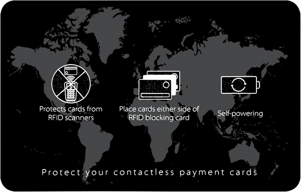 SaiTech IT 5 Pack RFID Blocking Card NFC Contactless 5 Black, White