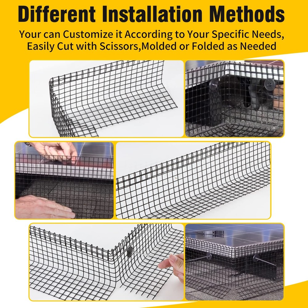 6in X 100ft Solar Panel Bird Guard,Solar roof X 100ft, Black