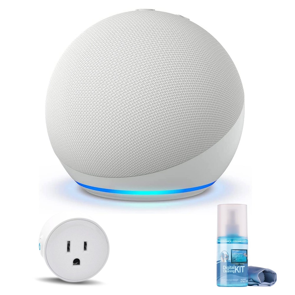 Amazon Echo Dot (5th Gen, 2022 Release) (Glacier White) with accessories