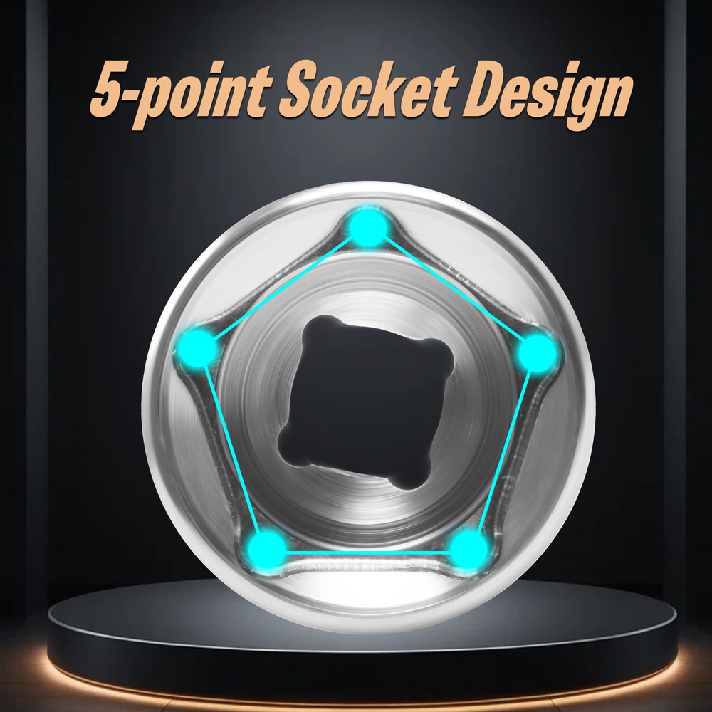 3/8" Drive 51/64" 5-Point Utility Impact Socket for Fire Hydrant 5-Point Nuts US