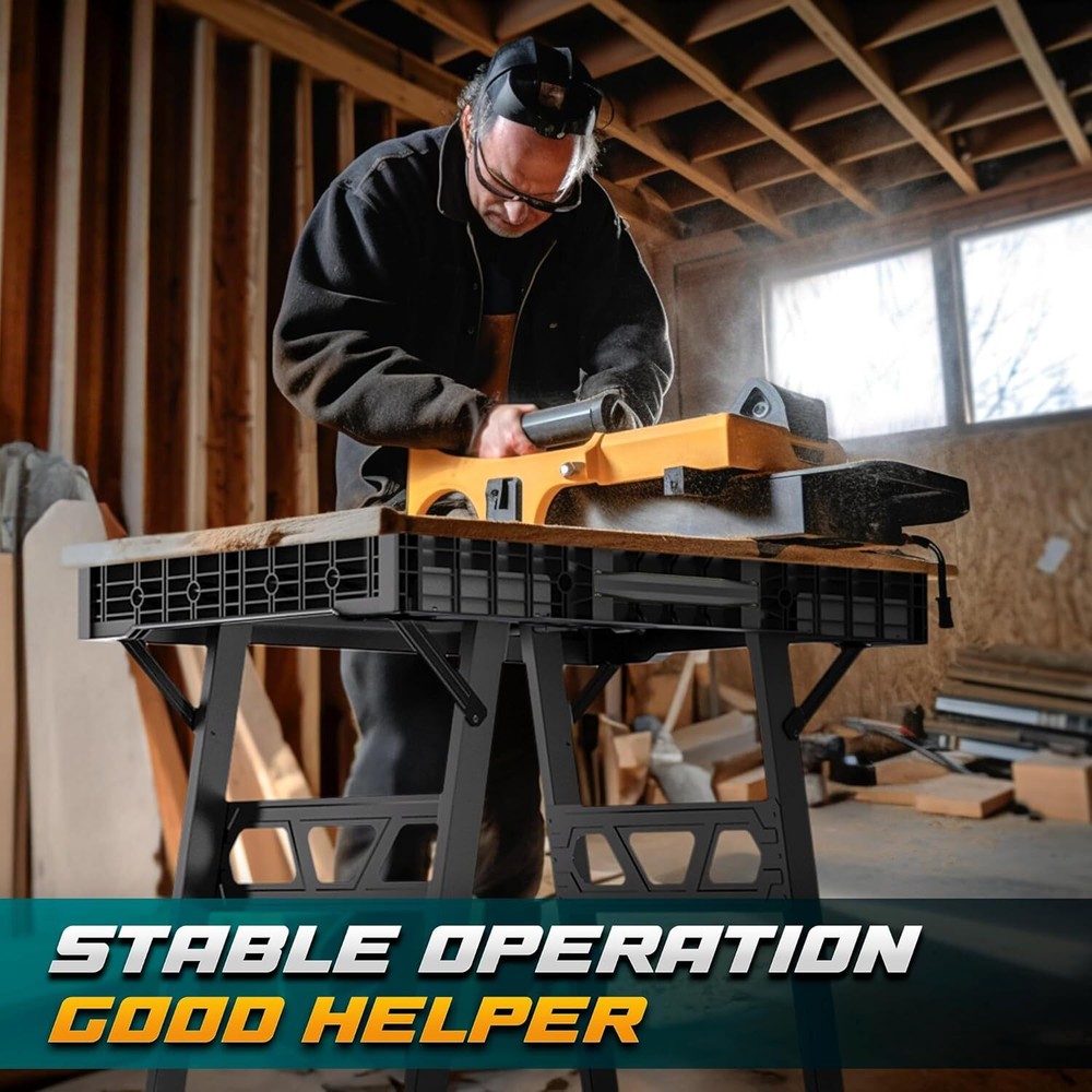 Foldable Work Bench,Easy Step Protable Work Table, Lightweight Workbench 1650LBS