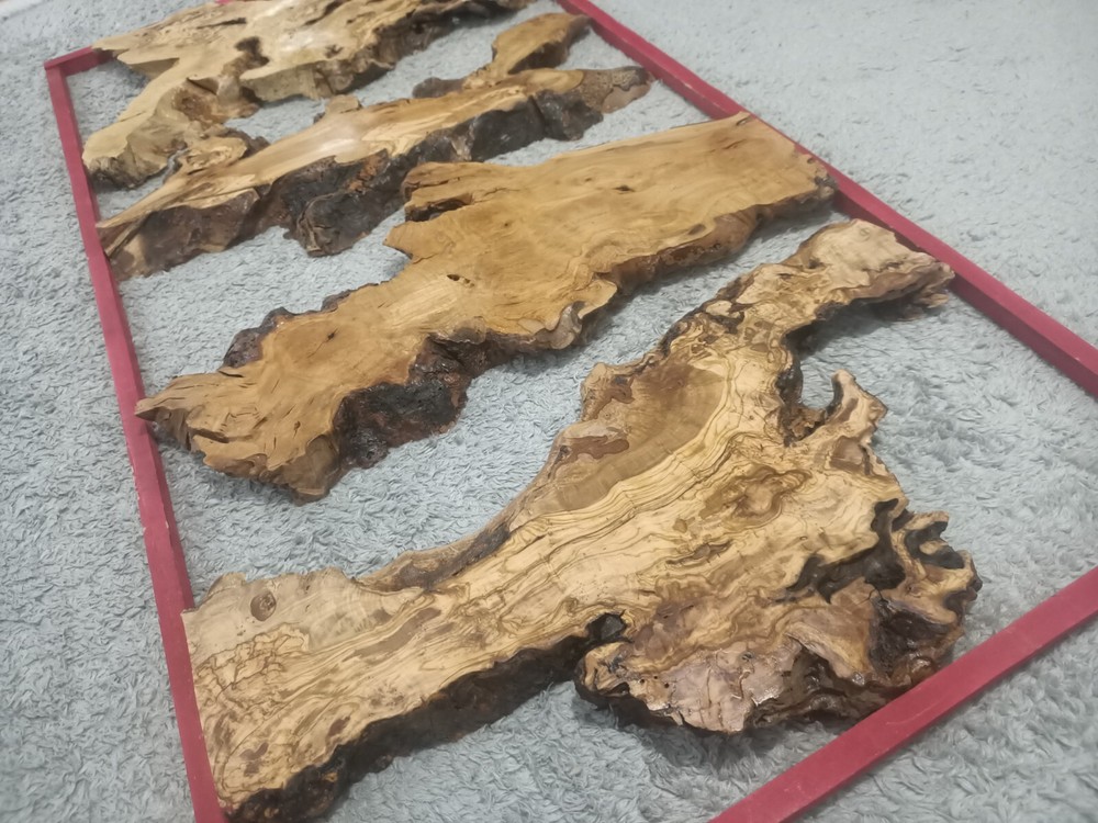 Olive Slab Set for Vertical River Table 24-32-48