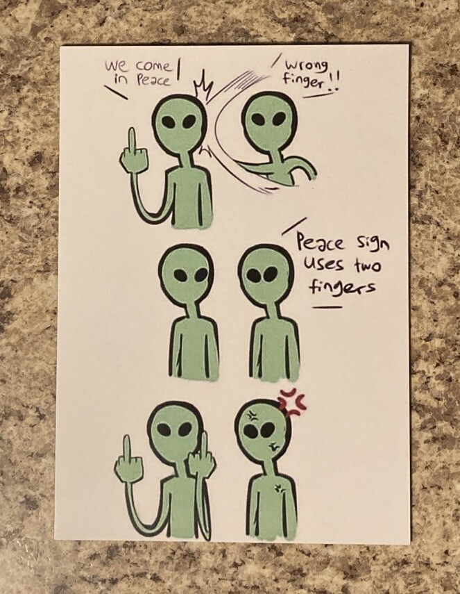 Funny 5X7 Alien Refrigerator Magnet.