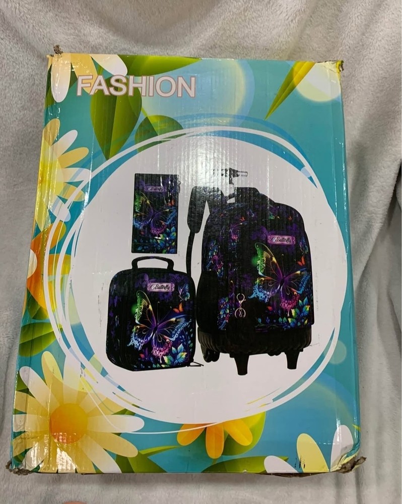 3Pcs Rolling Backpack for Girls