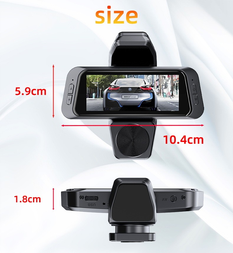 Three Lens Car Dash Cam 1080P Front/Rear/Inside Video Recorder Camera G-Sensor