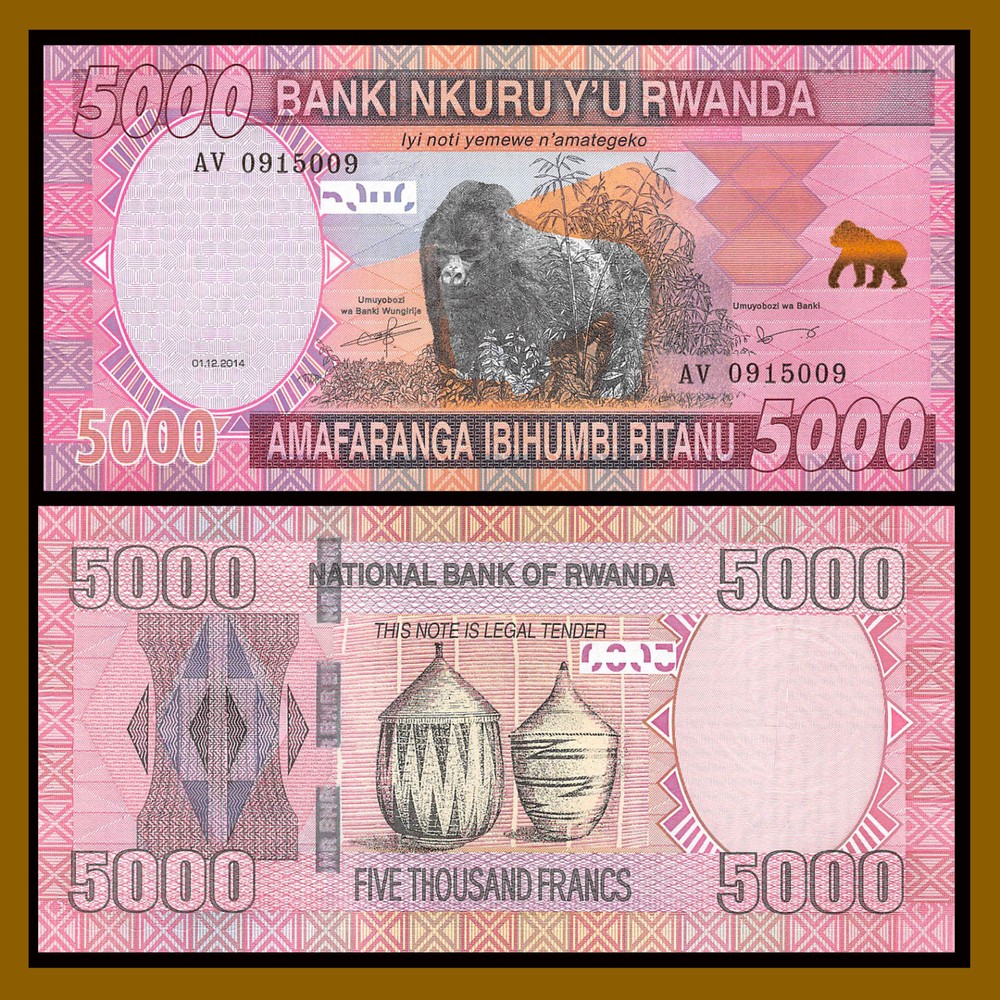 Rwanda 5000 Francs, 2014 P-41 Gorilla Unc