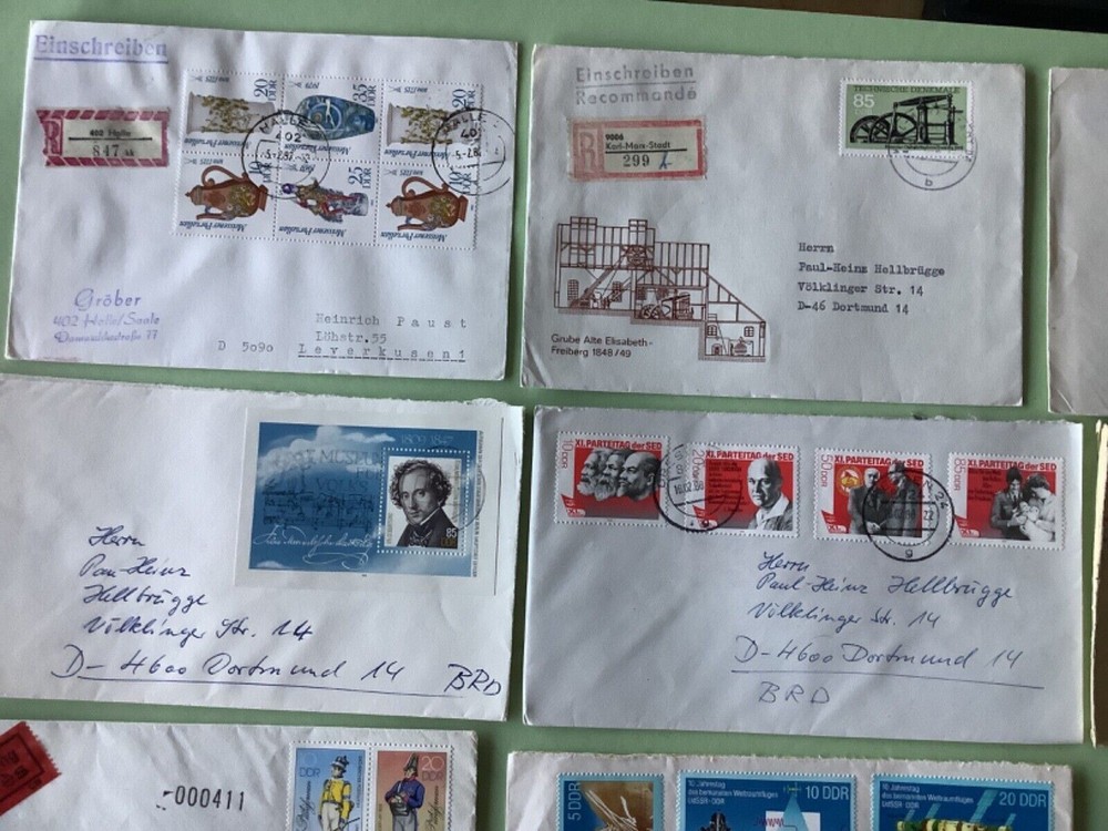 German Democratic Republic postal stamps covers 12 items Ref A1434