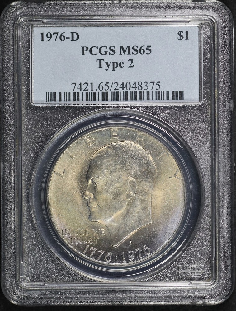 1976-D Type 2 Eisenhower Ike Dollar PCGS MS-65