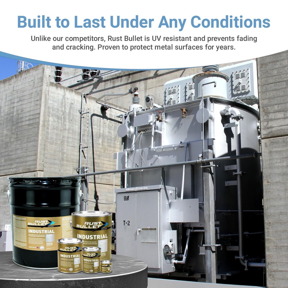 RUST BULLET Industrial - Metallic Gray - 1/4 Pint - Rust Preventative Coating...