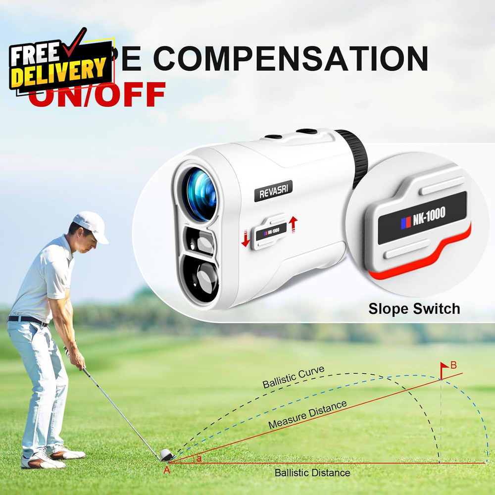 Golf Rangefinder with Slope and Pin Lock Vibration External Slope Switch for G..
