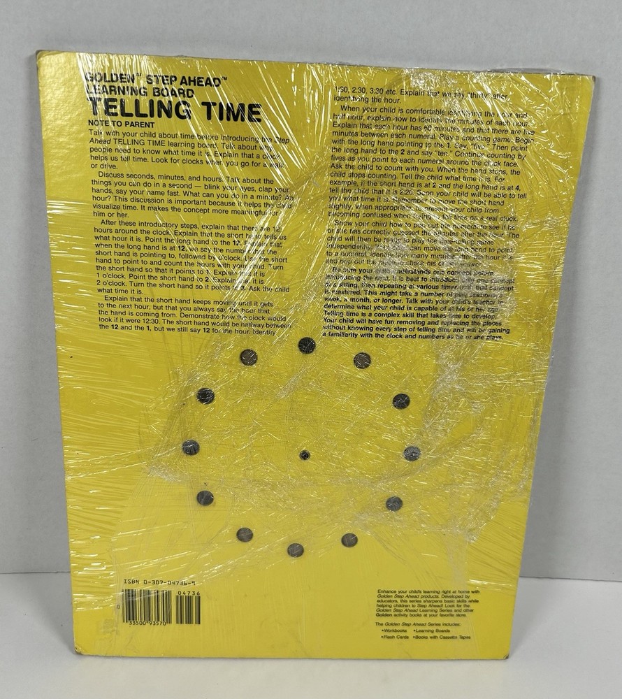 Vintage Golden Step Telling Time Learning Board Homeschool