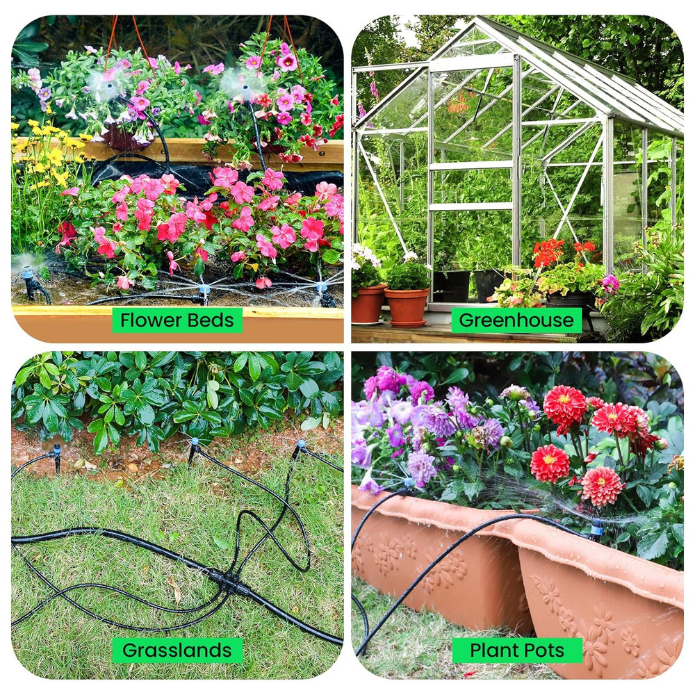 230FT Quick-Connect Drip Irrigation System Kit, Automatic Garden Watering System