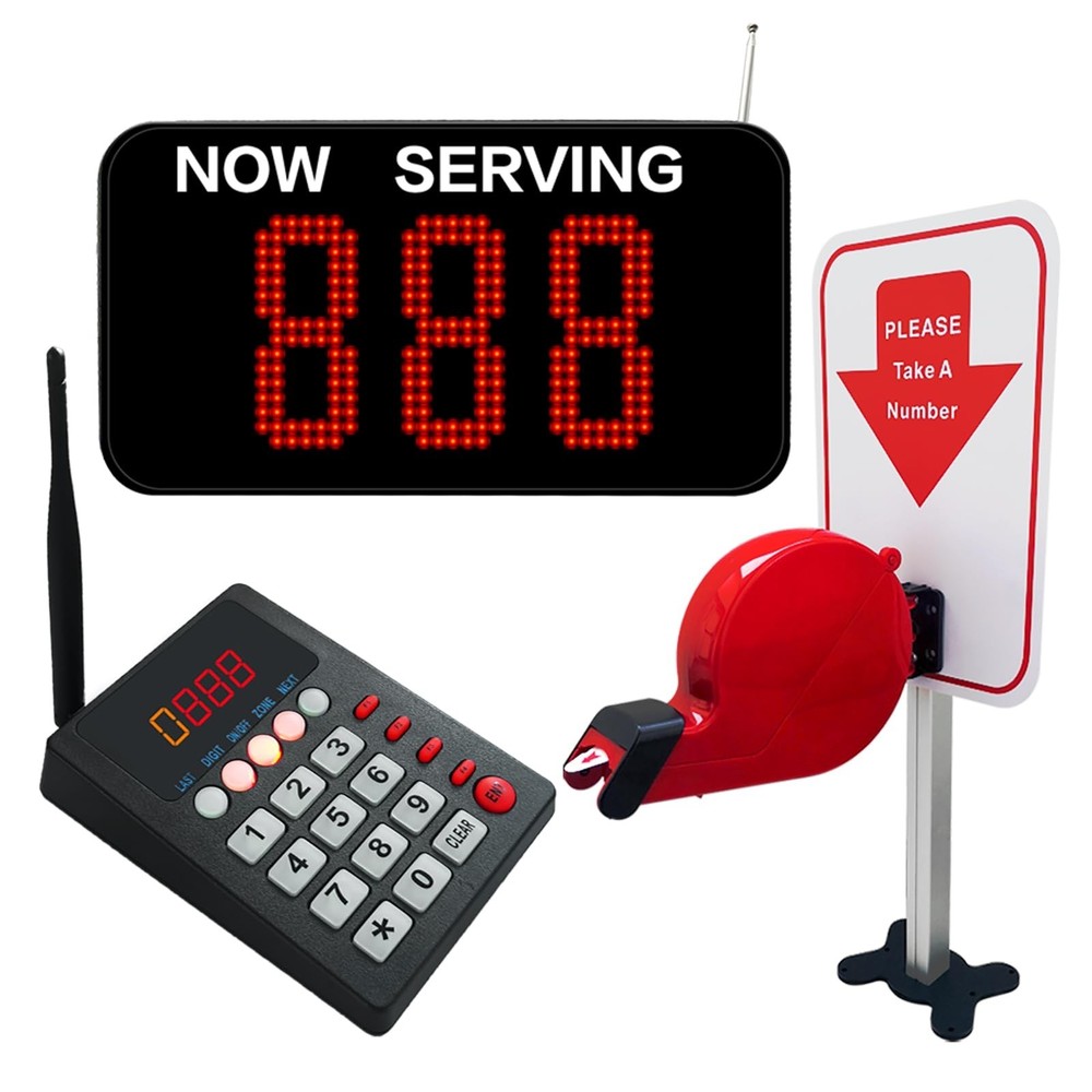 Take a Number System Waiting Number System with Ticket Dispenser 3 Digit Numb...
