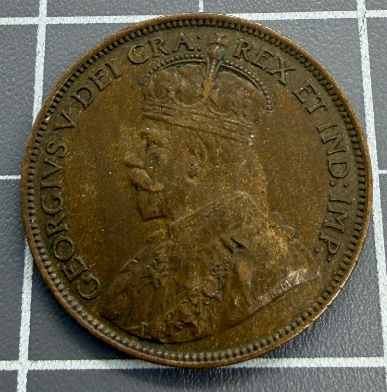 1916 Canada One Cent 1c Copper Coin